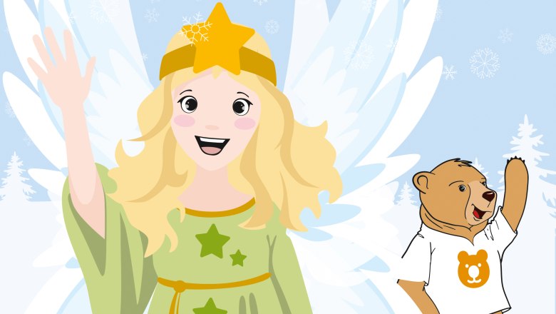 Das Christkind ist mit dem Ötscherbär unterwegs., © NÖVOG/Bernd Das Christkind und der Ötscherbär.