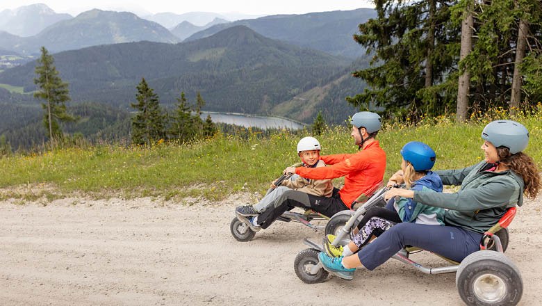 Abfahrten mit den Mountaincarts auf der Gemeindealpe, © Bergbahnen Mitterbach/Lindmoser
